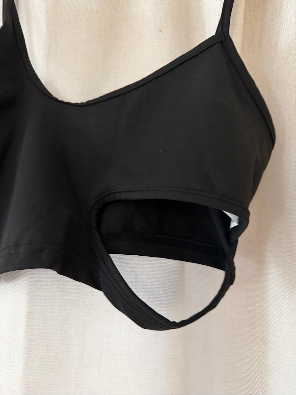 SHEIN Black Asymmetric Cutout Crop top - Picture 2 of 4